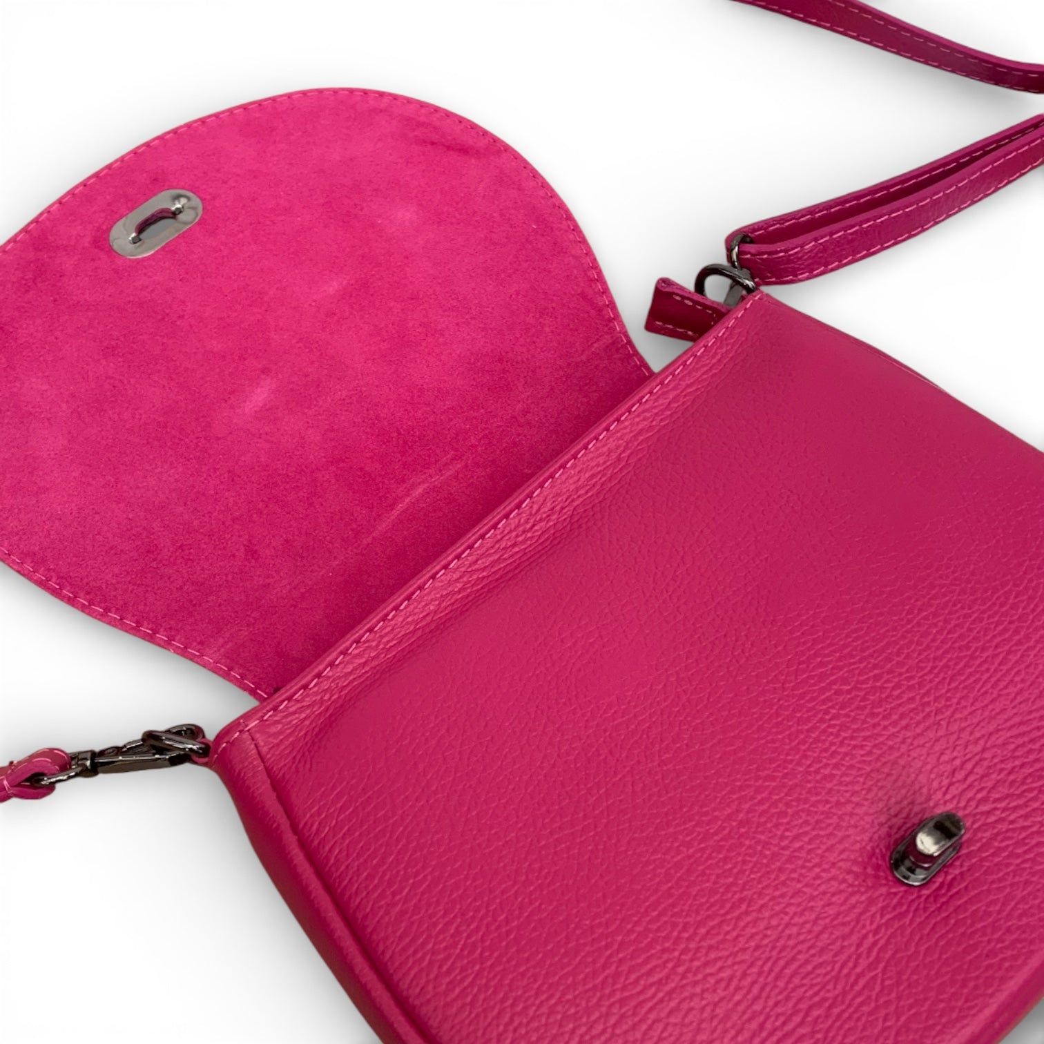Fuchsia Leather Satchel Bag - STUDIO TEW