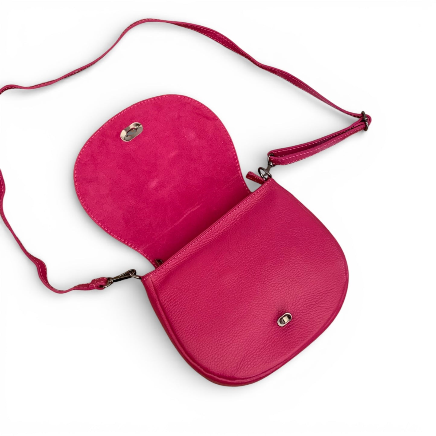 Fuchsia Leather Satchel Bag - STUDIO TEW